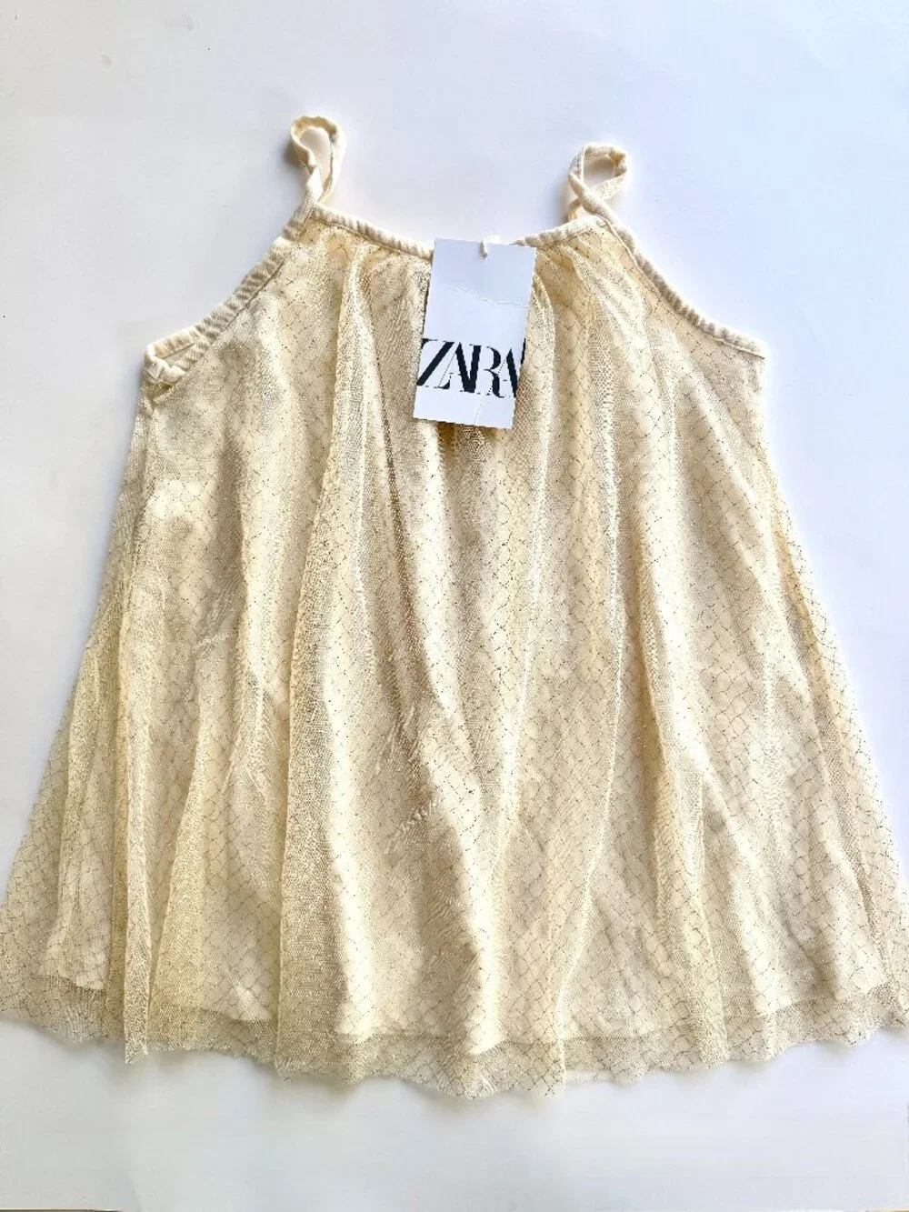 zara metallic dress gold NWT Girls Mesh Swing 3-4Y Zara golden dress